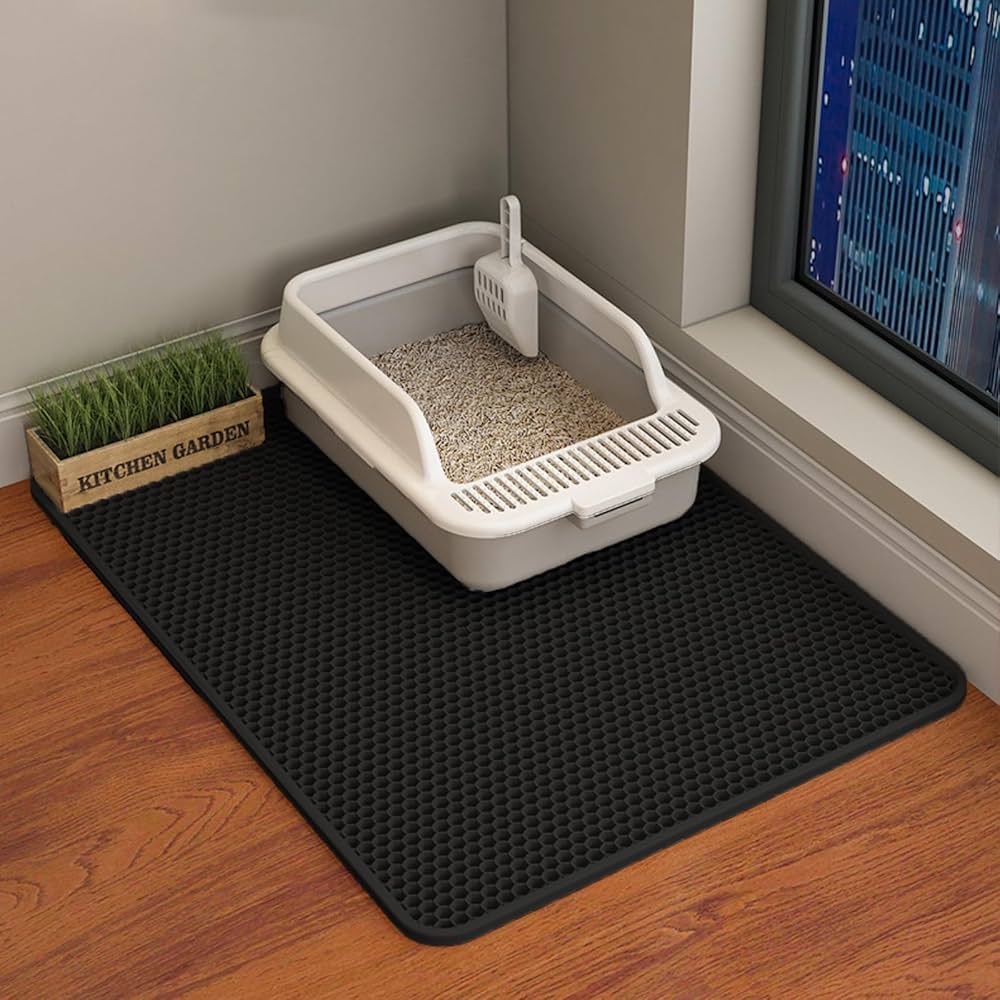 WolPet™ Tapis de Litière Double Couche pour Chat Antidérapant et Imperméable