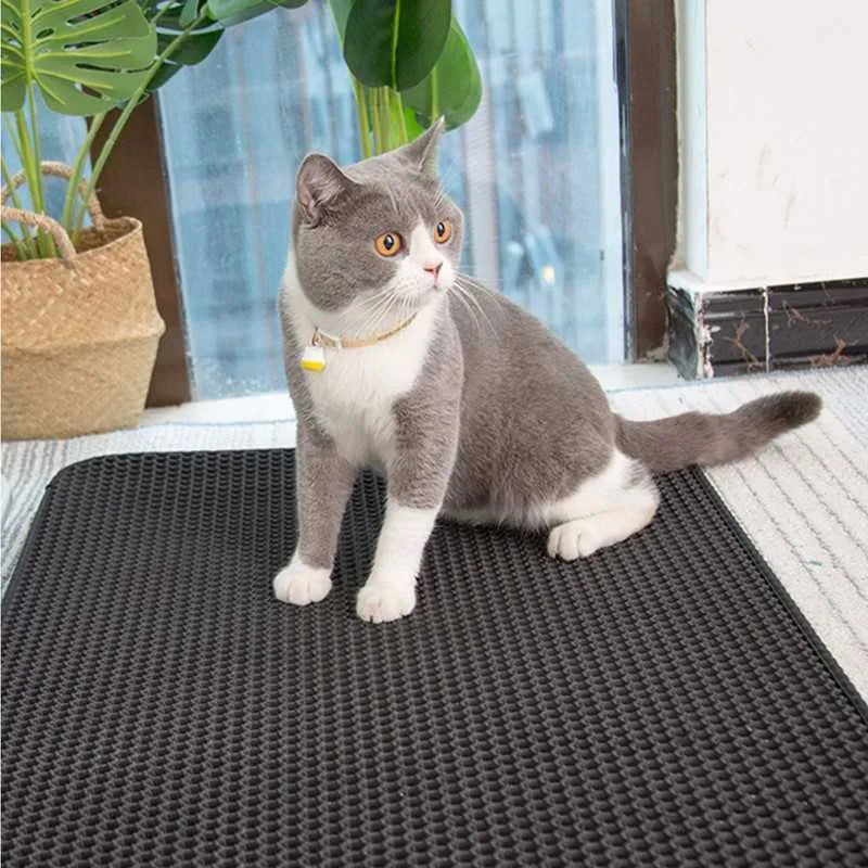 WolPet™ Tapis de Litière Double Couche pour Chat Antidérapant et Imperméable