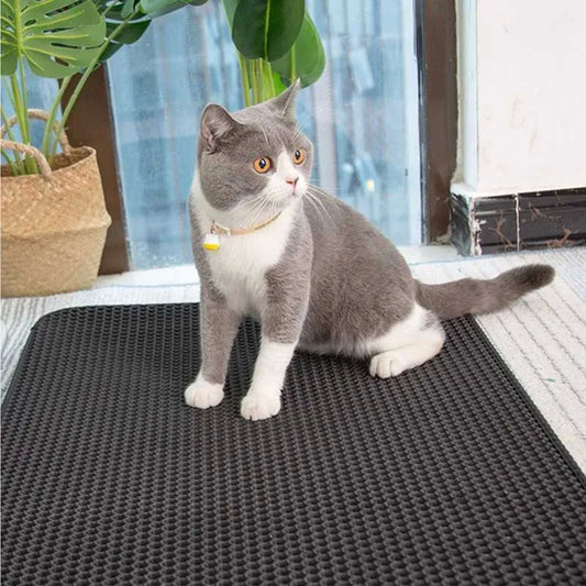 WolPet™ Tapis de Litière Double Couche pour Chat Antidérapant et Imperméable